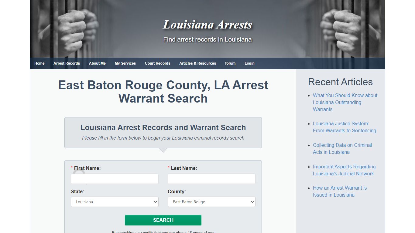 East Baton Rouge County, LA Arrest Warrant Search